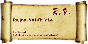 Rajna Valéria névjegykártya